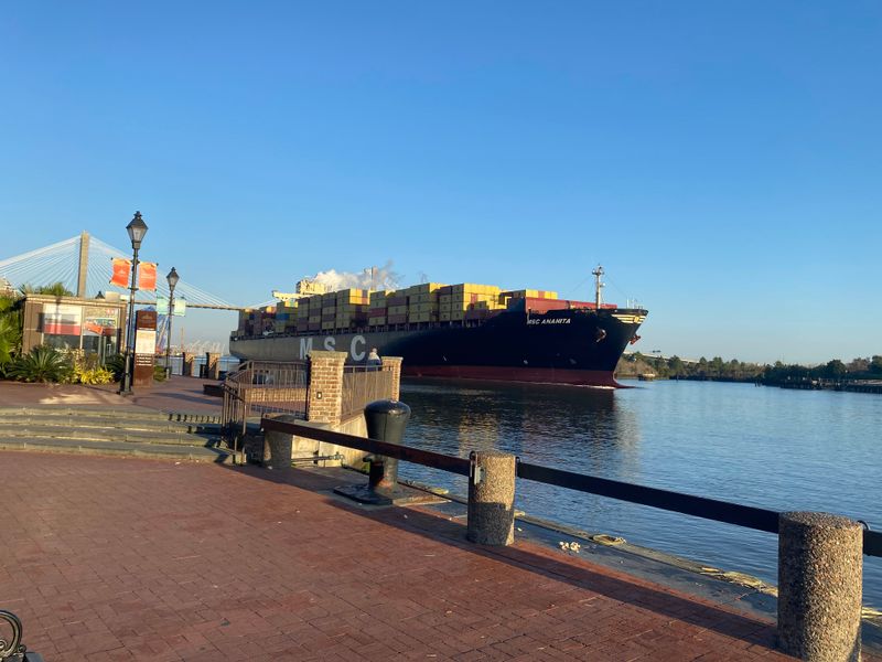 Watching Container Ships Slide Past