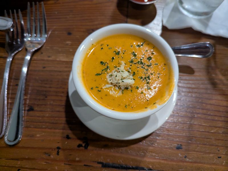 The Roasted Red Pepper And Crab Bisque