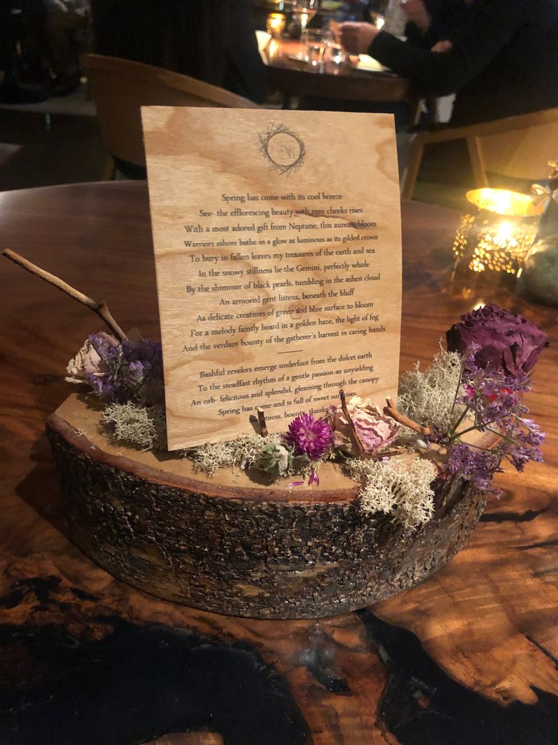 Poetry Frames Each Course In The Dining Experience