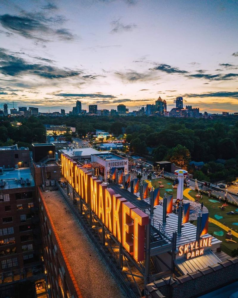 Ride A Three-Story Slide Above Atlanta Georgia At This Rooftop Carnival Attraction - Decor Hint The Three-Story Skyslide Experience