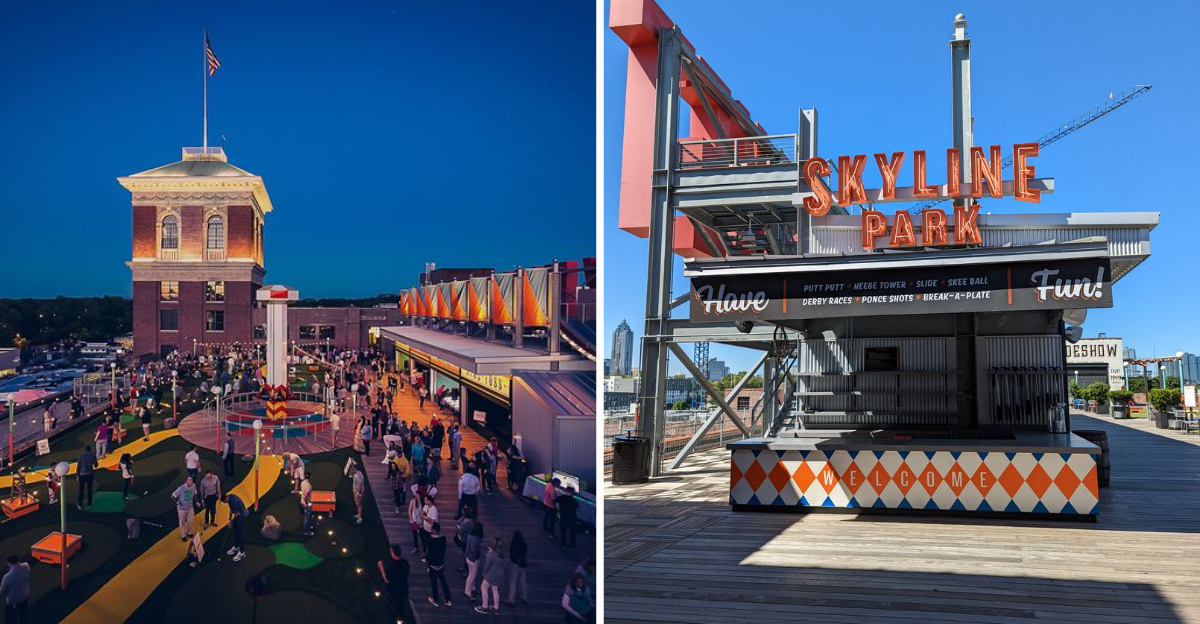 Ride A Three Story Slide Above Atlanta Georgia At This Rooftop Carnival Attraction - Decor Hint