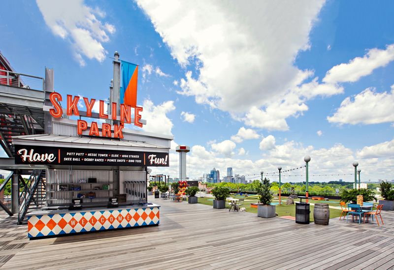Ride A Three-Story Slide Above Atlanta Georgia At This Rooftop Carnival Attraction - Decor Hint Food and Beverage Options