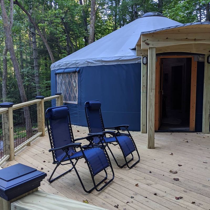 North Carolina's New Glampground Oasis Is Perfect For Spring Visits - Decor Hint Private Deck Spaces And Fire Pits