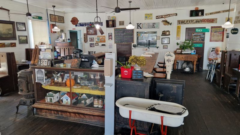 Movie Memorabilia And Vintage Decor Inside The Cafe