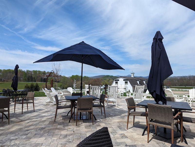 Outdoor Seating Among Rolling Pastures And Horses