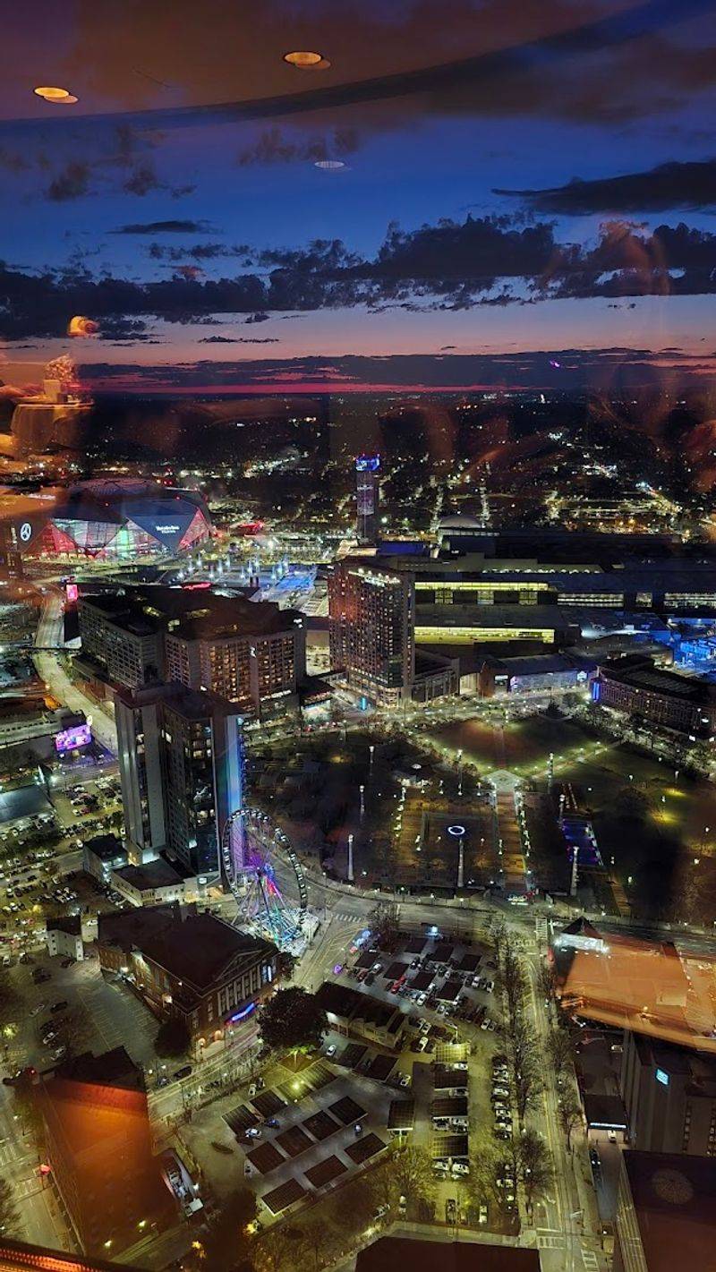 Take A Glass Elevator To This Atlanta Georgia Restaurant Inside The Once-Tallest Hotel In The World - Decor Hint Panoramic 360-Degree Views of Atlanta