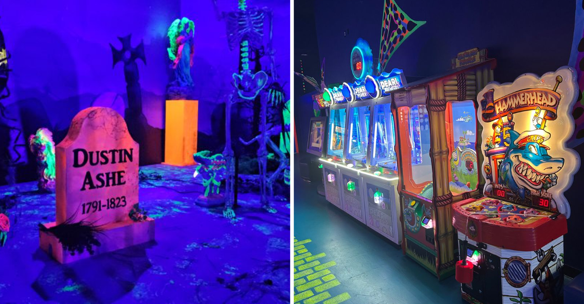 This Blacklight Mini Golf Adventure Has You Playing In Georgia Haunted Mansions And Jungle Ruins - Decor Hint
