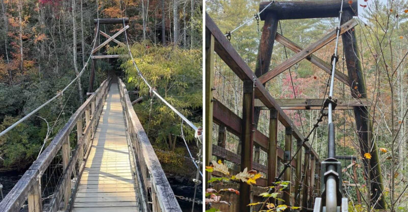 This Is Where You’ll Find Georgia’s Longest Swinging Bridge Hanging Suspended Over A Pristine River