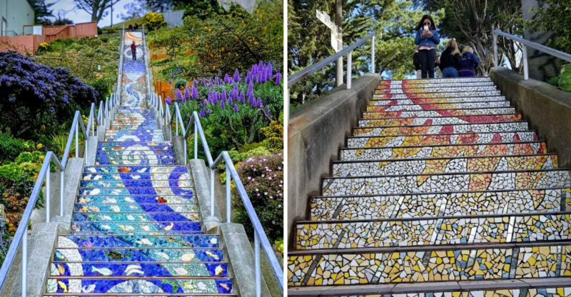 This San Francisco, California Staircase Turns Every Step Into A Colorful Work Of Art