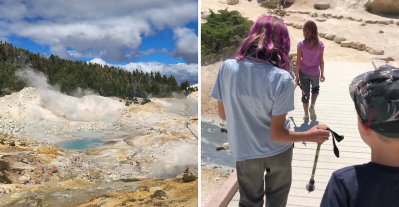 This Three-Mile California Hike Winds Past Steaming Vents, Bubbling Mud Pots, And Surreal Mineral Colors