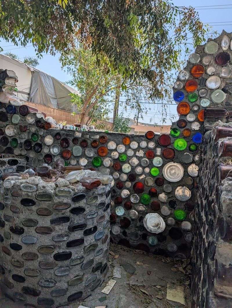 Thousands Of Glass Bottles Set Into Concrete Walls