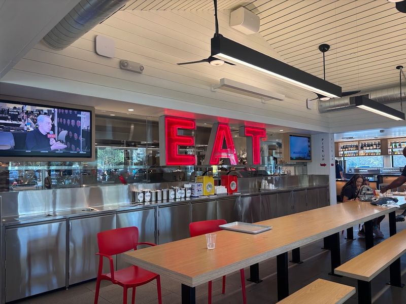 Beloved Northern California Roadside Burger Stand Opened Its First L.A. Location At The Grove - Decor Hint The Community-Focused Dining Setup