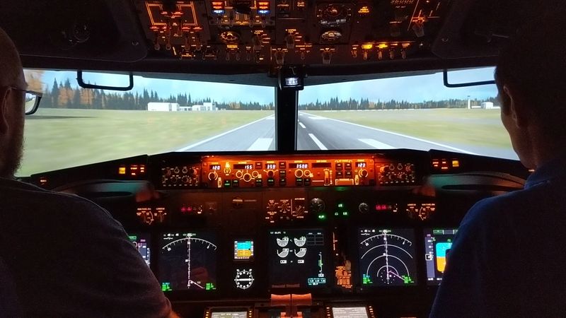 The Boeing 737 Simulator Replicates A Real Commercial Cockpit