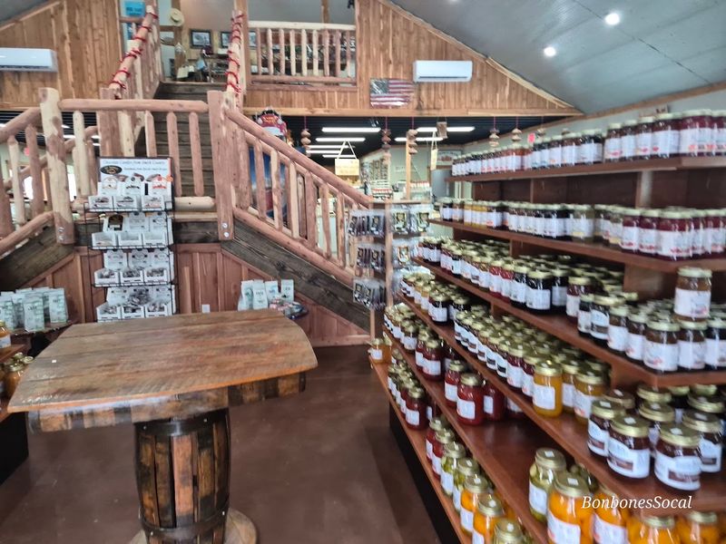 The country-store shelves add gift potential