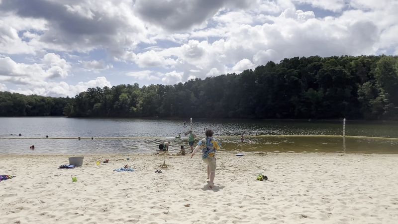 Sandy Swimming Beach with Bathhouse