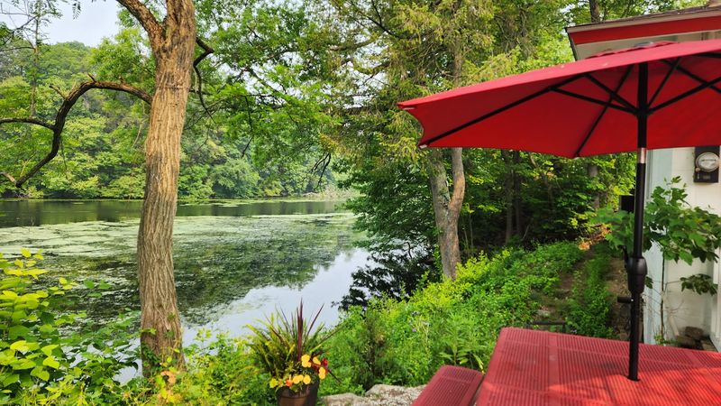 A Retro Diner Beside A Peaceful Pond