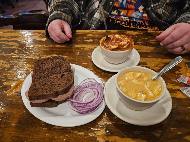 This Historic Wisconsin Cheese Store Is Known For A Great Pastrami Sandwich - Decor Hint More Than Sandwiches On The Menu