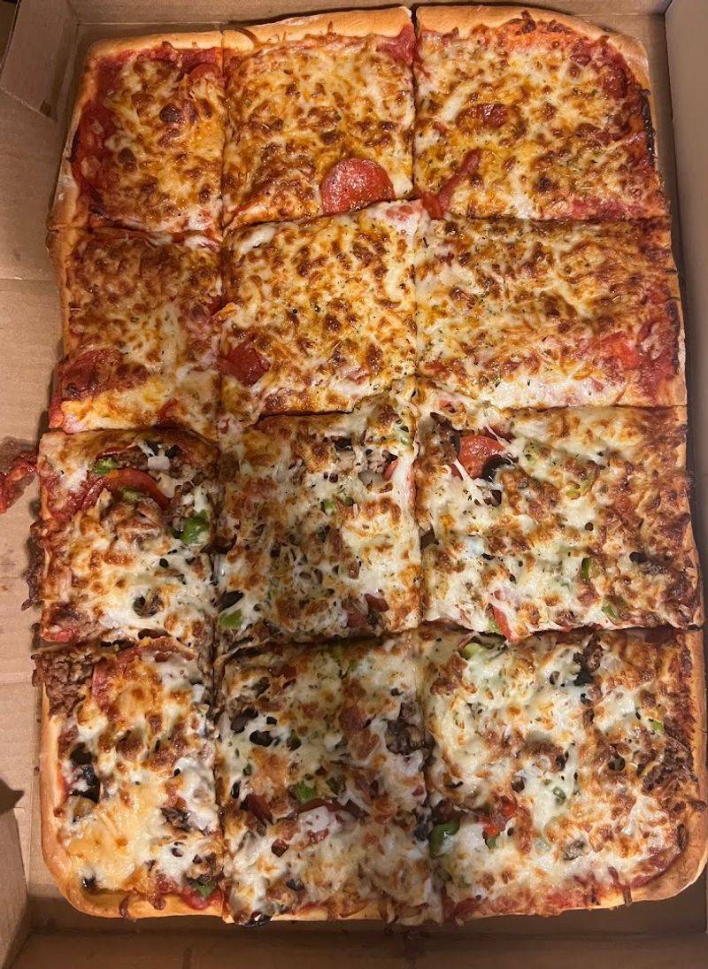 Thick Sicilian Pizza With Rectangular Slices Done Right