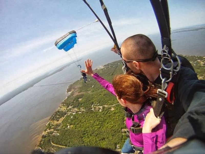 Tandem Skydiving Over The Outer Banks