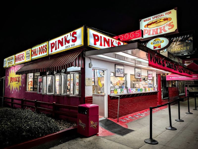 10 Old-School Hot Dog Counters Across California That Never Changed Their Tune - Decor Hint Pink's Hot Dogs, Los Angeles