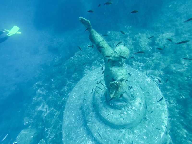 Snorkeling With The Christ Of The Abyss Statue