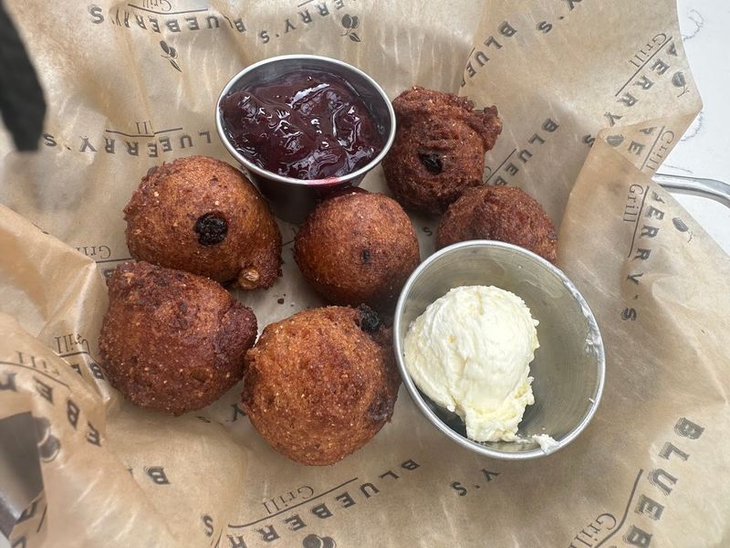 Blueberry Hushpuppies With Honey Butter
