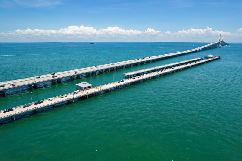 This Sky-High Florida Bridge Has Become A Bucket-List Drive For Thrill Seekers - Decor Hint Fishing Piers Below The Bridge Are A Whole Other World