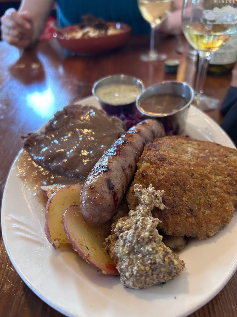 This Missouri Restaurant Is A Go-To Spot For German Specialties In A Historic Setting - Decor Hint The German Trio Plate Is Worth Every Bite