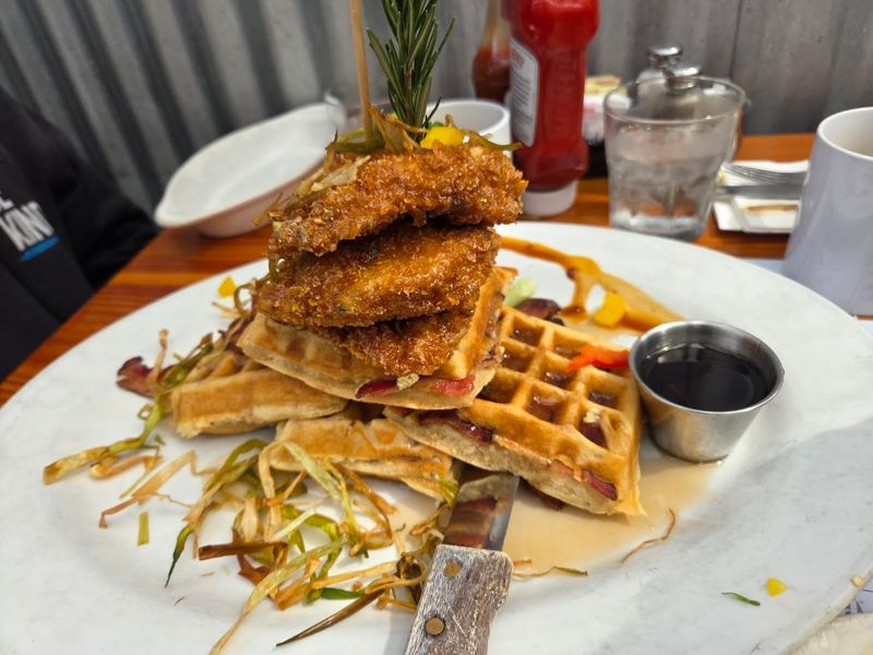 Hash House A Go Go, San Diego, Andy's World Famous Fried Chicken Waffle Tower