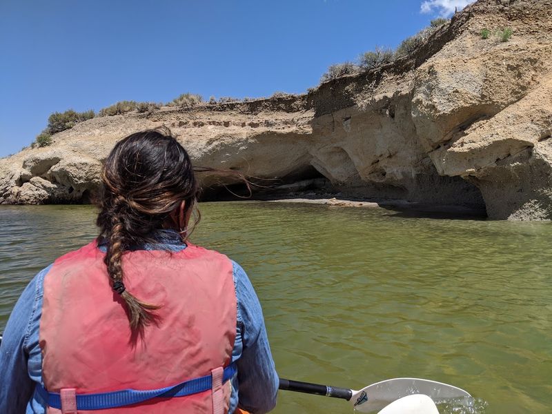 A Remote Central California Lake With Cathedral-Like Stone Columns Along The Shore - Decor Hint Boating Adds Another Way To See The Landscape