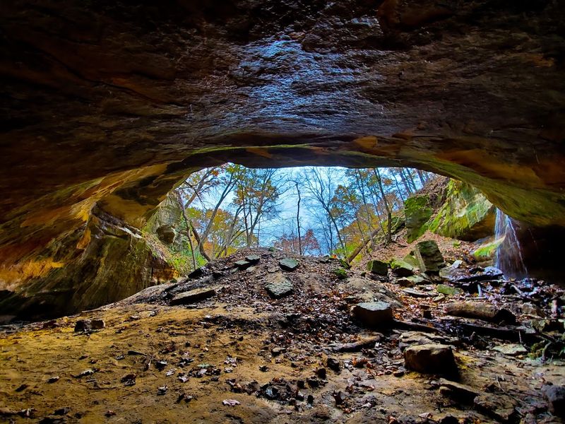 Inside The Sandstone Cave Opening