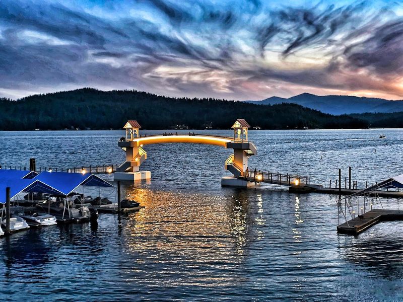 This Three-Quarter-Mile Floating Boardwalk In Idaho Leads To Sparkling Lake Views - Decor Hint Sunset Turns The Whole Route Golden