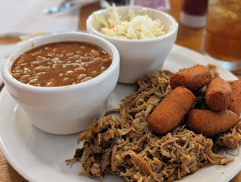 People Drive From All Over North Carolina To Eat At This Iconic Highway 226A Café - Decor Hint Hickory-Smoked Pork Keeps The Café's Barbecue Reputation Going