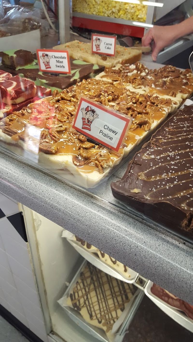 This small-town Missouri candy factory is a nostalgic wonderland filled with handmade sweets and giant treats—hint at the decorations. Chocolate worth every cent