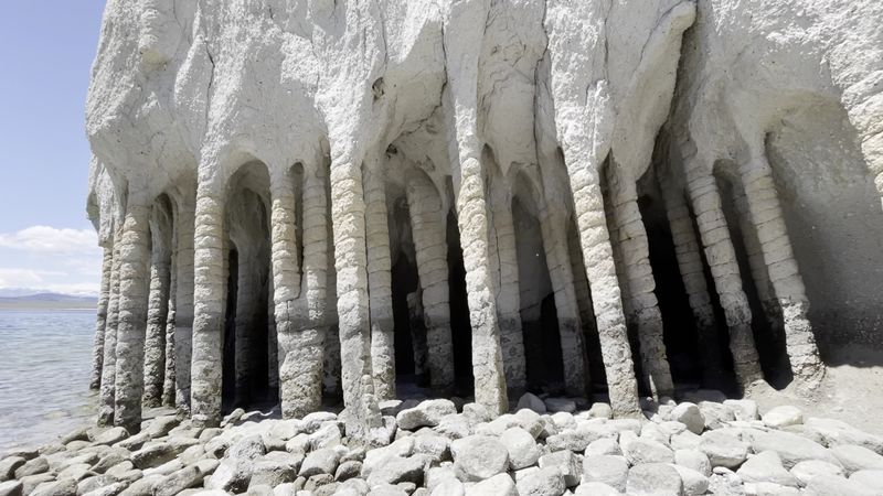 A Remote Central California Lake With Cathedral-Like Stone Columns Along The Shore - Decor Hint Volcanic History Is Hiding In Plain Sight
