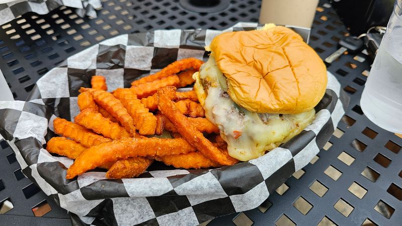The Greg Brady Burger is comfort food stacked high