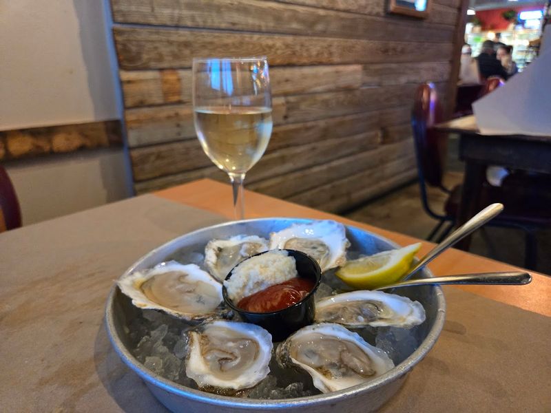 Oysters On The Half Shell Shucked Fresh 