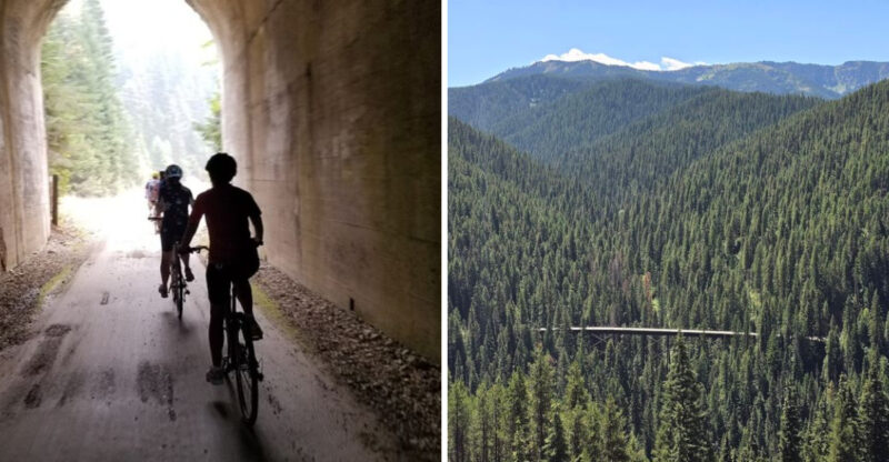 The Iconic Scenic Idaho Bike Trail Offers 15 Miles Of Tunnels, Trestles, And Mountain Views