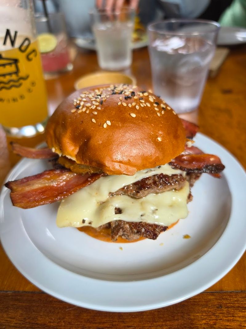 The Smash Burgers At This Maine Spot Are Worth Thinking About All Week - Decor Hint The Untrademarked Cowboy Burger Worth Every Bite