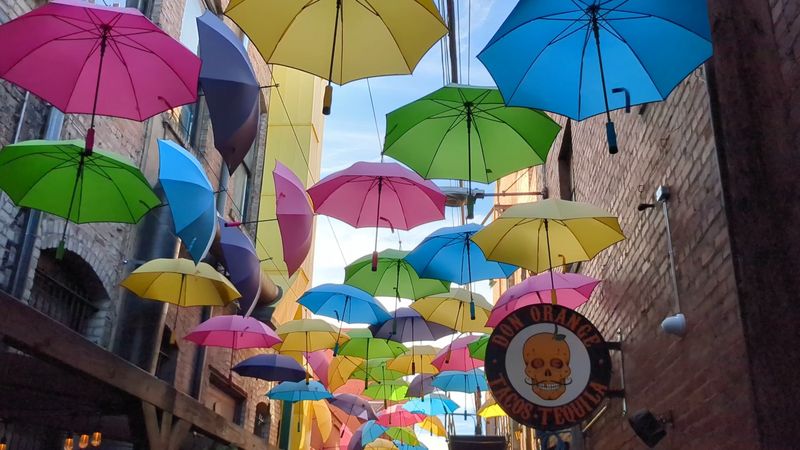 This Colorful Umbrella Alley In California Looks Like Something From A Story - Decor Hint A Canopy Of 420 Bright Umbrellas