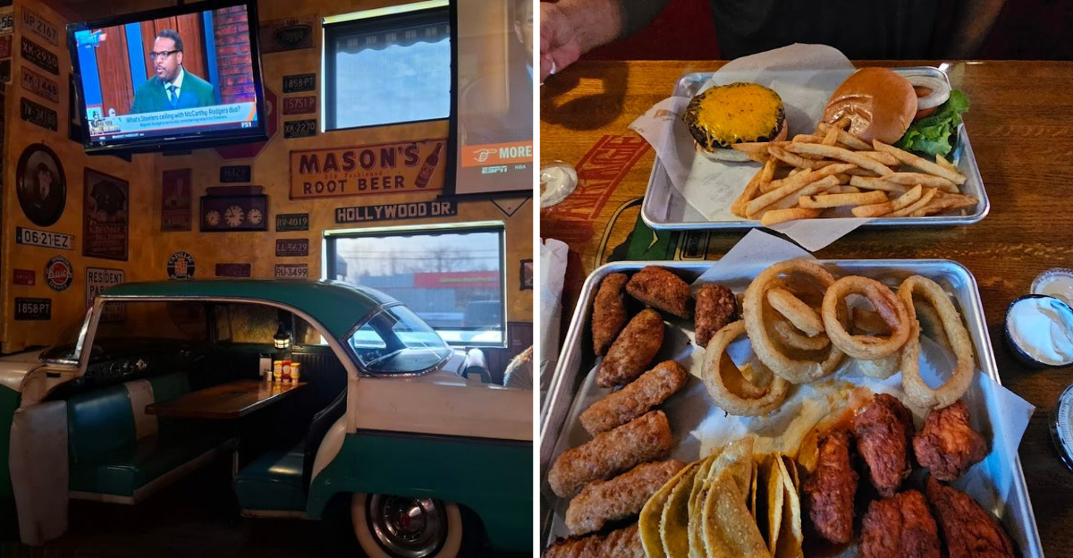 This Eclectic Garage Themed Michigan Restaurant Lets You Dine Inside A Classic 50s Car - Decor Hint