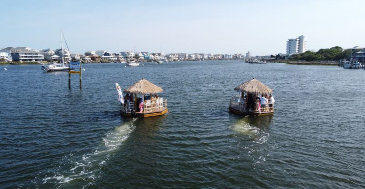 This Floating Tiki Bar In North Carolina Turns A Beach Day Into A Tiny Island Escape - Decor Hint