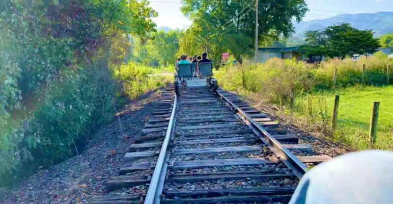 This North Carolina Railbike Tour Lets You Pedal Through Mountain Scenery On An Old Railroad Line