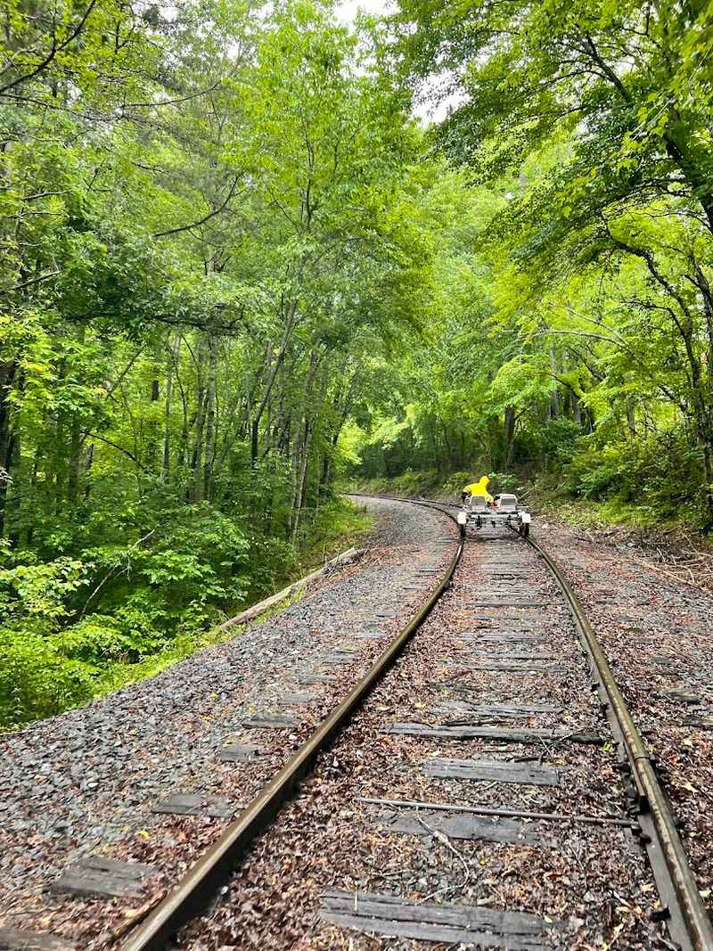 Riding Through A Wooded Mountain Corridor