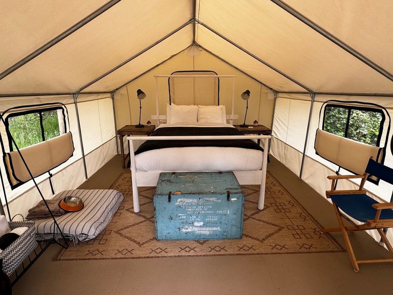 This California Glamping Retreat Puts Heated Beds And Hot Showers In A Coastal Forest - Decor Hint The Tents Have Real Beds