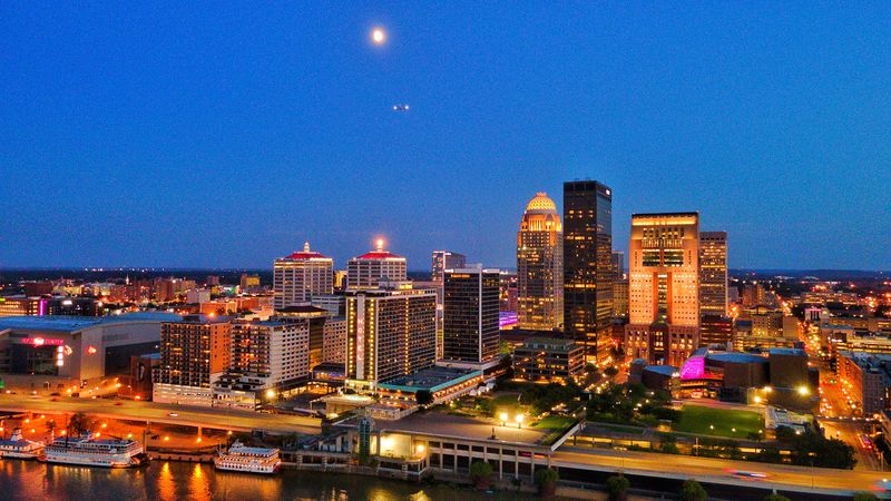 Downtown Louisville Skyline From The Trail