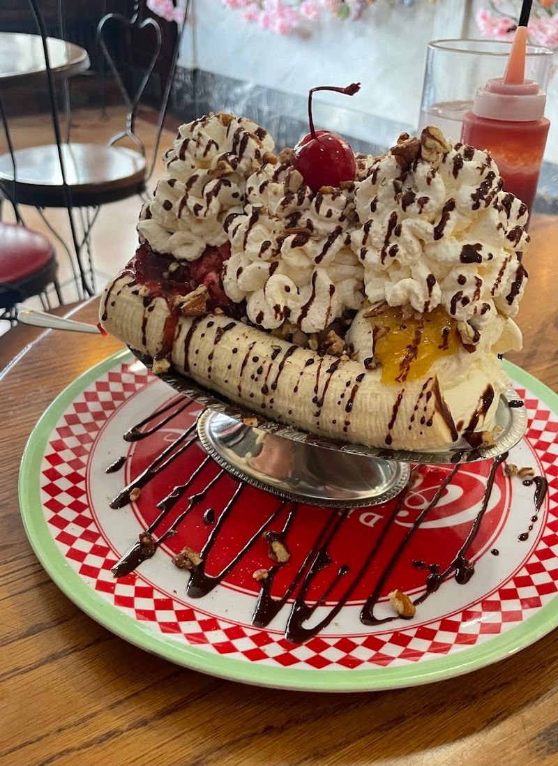 The Banana Splits At A West Virginia Diner Exceptionally Irresistible - Decor Hint Why The Corner Shop Keeps Pulling People Back