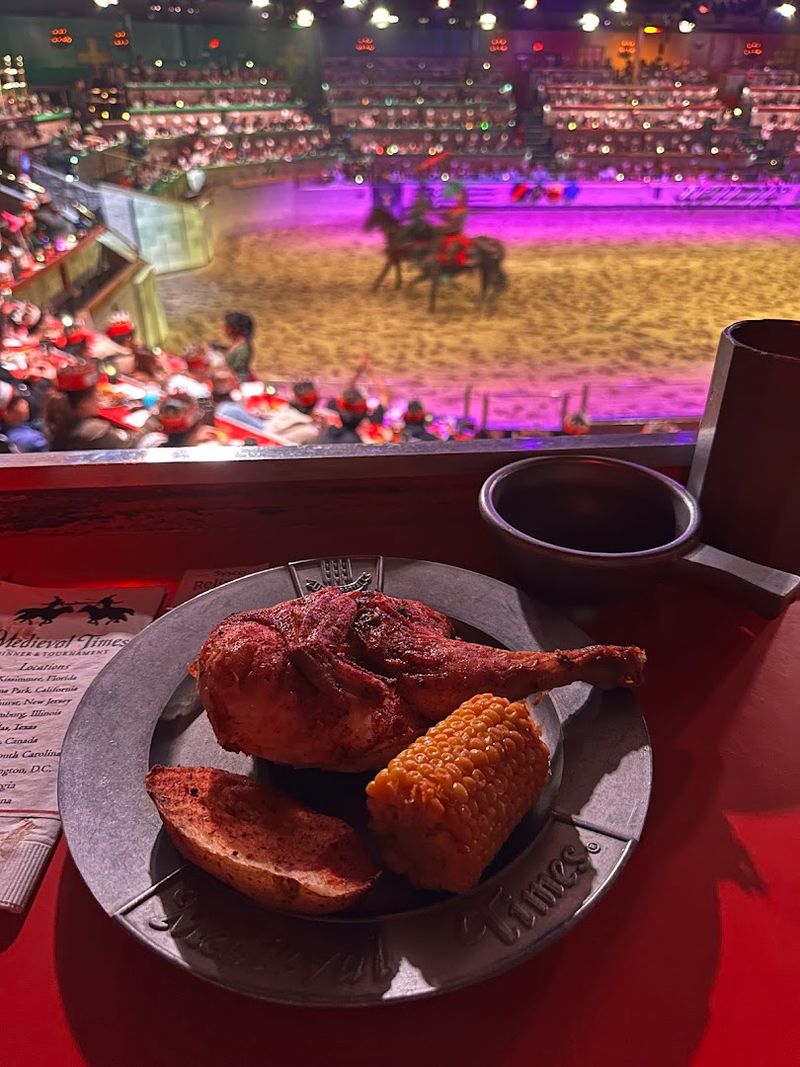 Dinner Arrives While The Tournament Continues