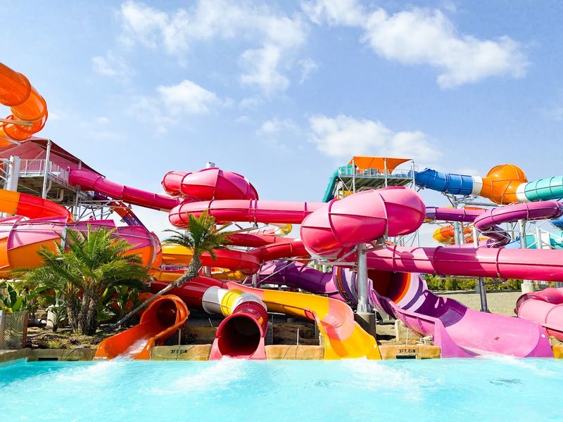 This Massive California Waterpark Turns Into An Adults-Only Playground After Dark - Decor Hint Thrill Seekers Have Several Major Slides To Target