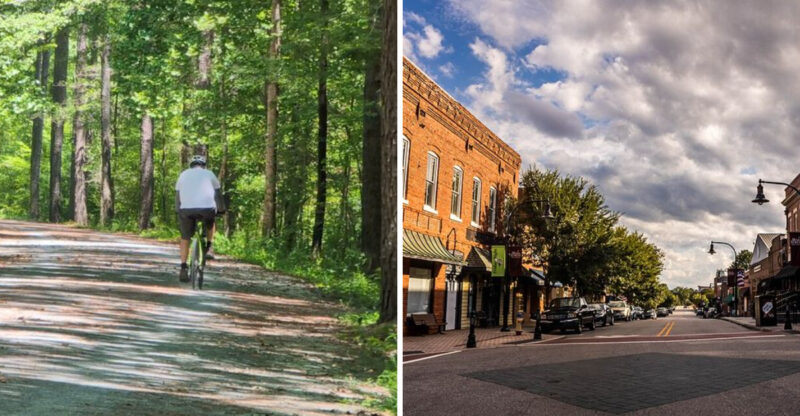 This 22-Mile North Carolina Bike Trail Follows An Old Railroad Through Three Counties And Several Communities